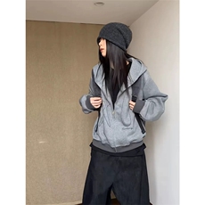 网图有货美式复古刺绣连帽华棉卫衣男女宽松情侣外套A871-P55，女装短外套，星座1505