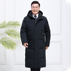 2025年长款过膝盖加绒加厚休闲商务爸爸装羽绒服真毛领yr08-P260，男装羽绒服，星座1210A