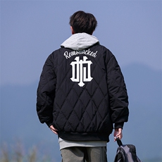M3077-P75冬季新款菱形格棒球服宽松加厚刺绣棉衣，男装棉衣，星座109