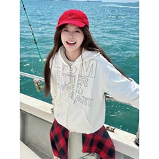 秋季美式复古开衫卫衣男女2025新款宽松外套高街设计感印花上衣，女装短外套，星座506A