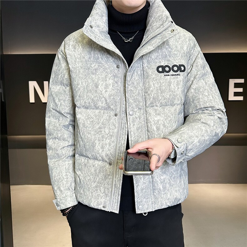6628-M-3XL-P195标50绒店主风冬季男士休闲字母立领潮牌羽绒服,男装羽绒服,电商B255