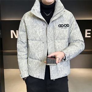 6628-M-3XL-P195标50绒店主风冬季男士休闲字母立领潮牌羽绒服