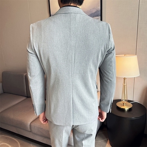 507A-SJT811-P210 2025春季时尚男士单扣西服三件套装结婚礼服图片