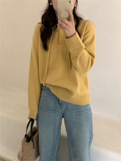 时尚百搭温柔紫色加厚帽衫高端保暖羊毛针织衫，女装针织衫/毛衣，圣旺供货