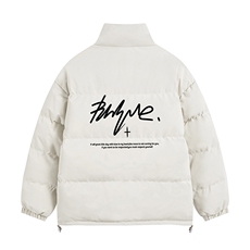 新款平铺创意字母印花时尚立领休闲棉服A247-MY2099特批60控99，男装棉衣，电商A247-1