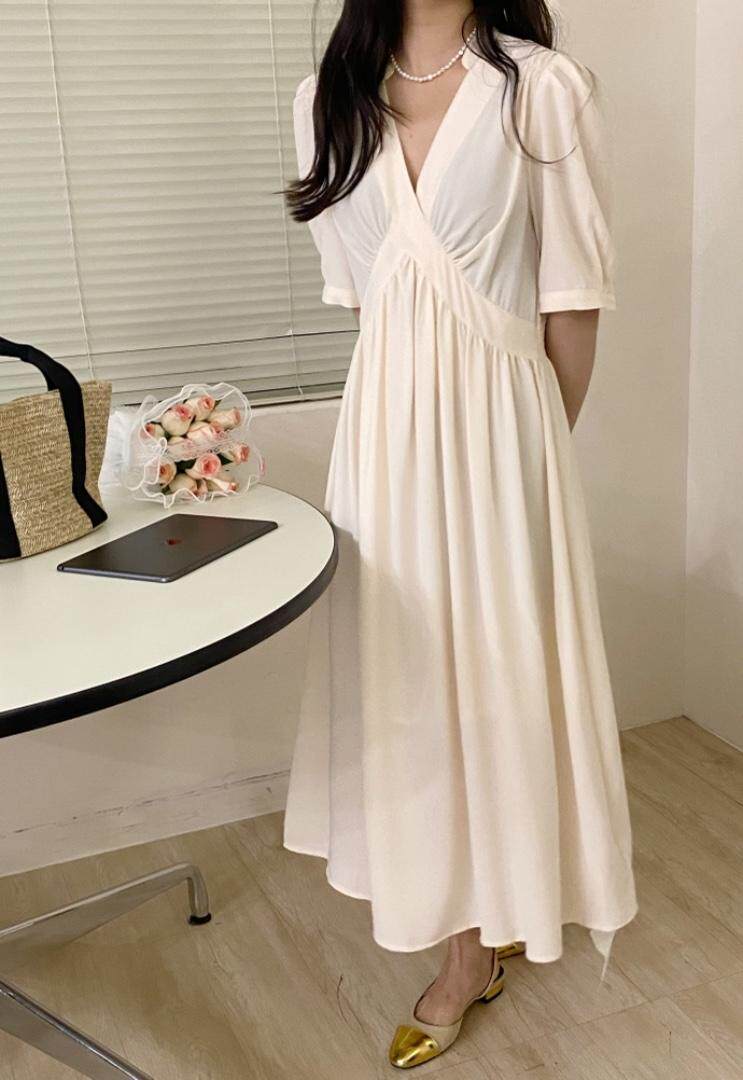 夏季新款简单大气连衣裙，女装连衣裙，唇蔻