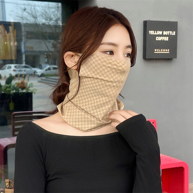 冰丝棋盘挂耳脖套男女同款夏季时尚百搭,饰品周边,帕迪羊