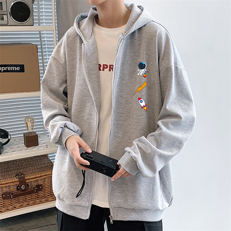 KS21165-P38加绒P43连帽开衫卫衣男运动外套大码班服,男装卫衣,电商A040