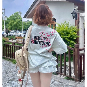 万针全刺绣工艺抖音得物高品质260克重磅纯棉双纱美式高街短袖T恤图片