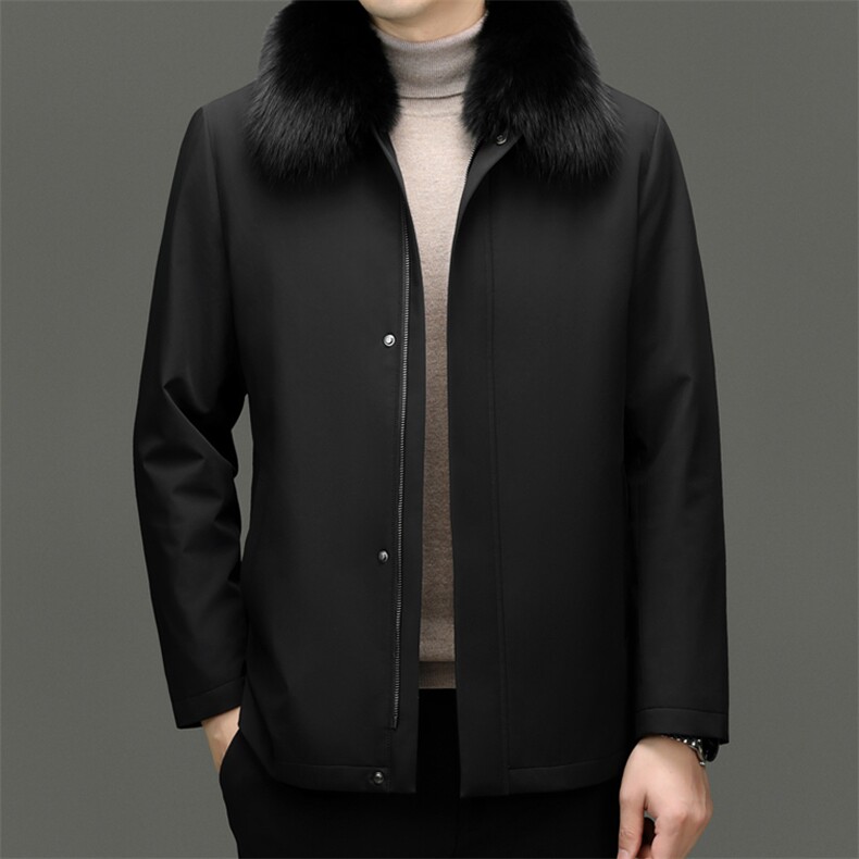 XL-PK0023秋冬男士新款夹克可脱卸兔毛内胆大衣保暖派克服，男装夹克，电商B360