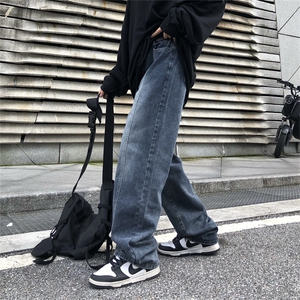 美式高街vibe风复古做旧牛仔裤男ins潮直筒宽松长裤N08119-P48图片