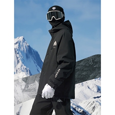 冬款单板双板防风防水加棉宽松大码连帽滑雪服外套男女HF66-P165，男装棉衣，电商A001-1