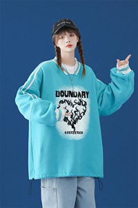 中性风美式hiphop慵懒风V领设计感套头卫衣潮牌上衣B22 P55控68--图片