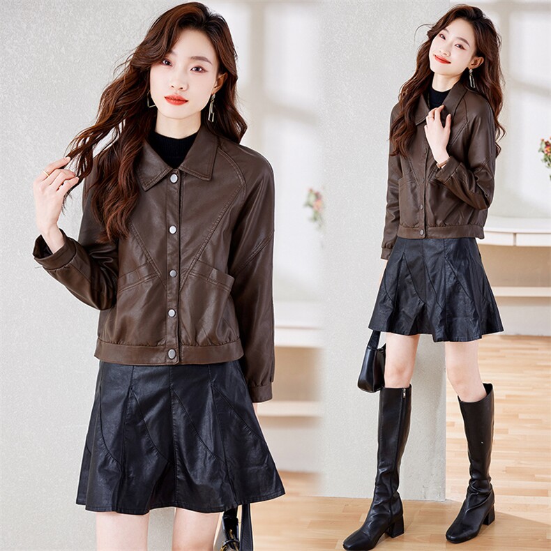 [盗图必究】皮衣外套女2024冬新款加绒加厚pu皮夹克短外套潮长袖，女装皮衣，潮流依族