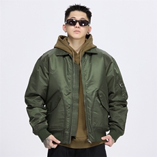 新款秋冬季潮牌宽松飞行员加厚夹克外套男A436-980-P105148，男装夹克，电商A436