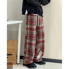 2025秋冬新款格子美式复古条纹宽松休闲裤B315-K826-特p40控78，男装休闲裤，电商B315