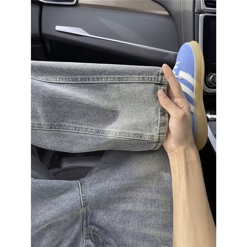 春季牛仔裤男款美式高街vibe裤子潮牌复古微喇直筒裤L21422-P45,男装牛仔裤,星座1008