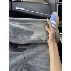 春季牛仔裤男款美式高街vibe裤子潮牌复古微喇直筒裤L21422-P45，男装牛仔裤，星座1008