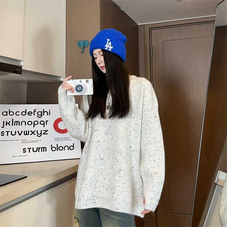 秋季新款港风美式潮流满天星套头V领毛衣 XZ608-M806-P75控118图片