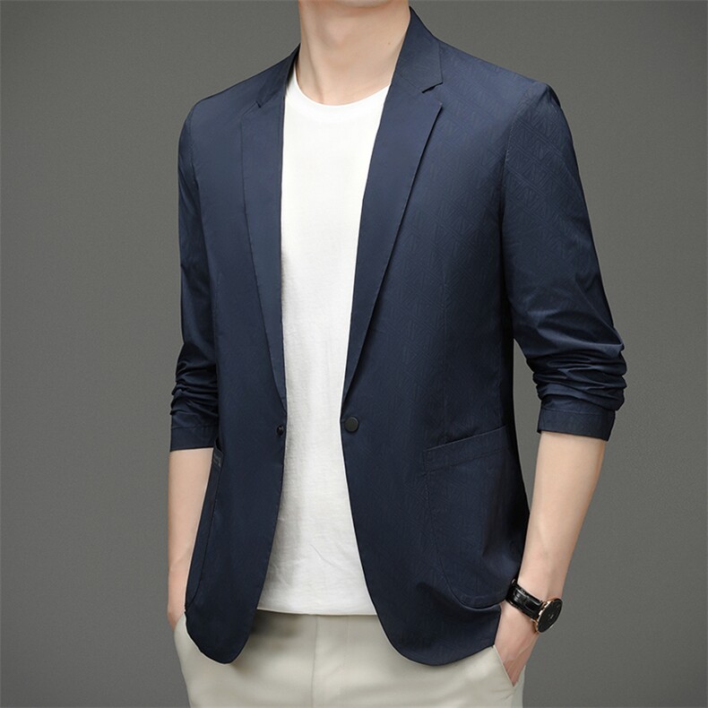 春秋季新款休闲西服中年男士商务西装外套薄款时尚百搭潮流上衣，男装西服，电商B212（原钱塘6029）