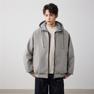 90白鸭绒羽绒服冬季男休闲 连帽外套宽松休闲百搭假两件外套W5912图片