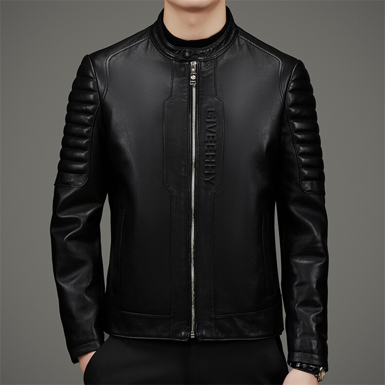 DLSN28027新款皮衣男头层绵羊皮夹克立领商务休闲男装P950图片