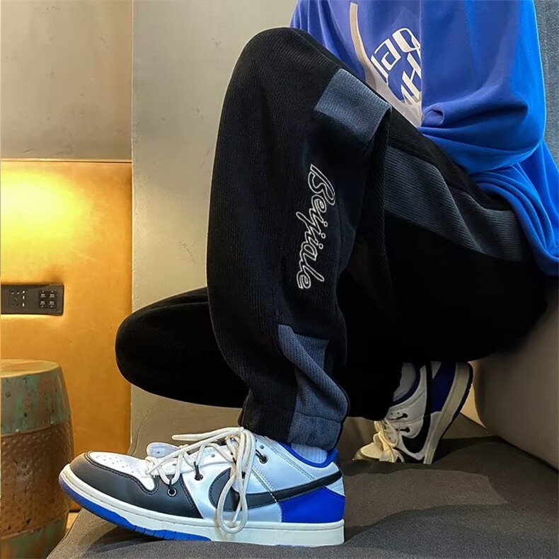 长裤时尚潮牌潮加绒加厚宽松型休闲裤潮流K2363P48加绒,男装休闲裤,星座1116-2