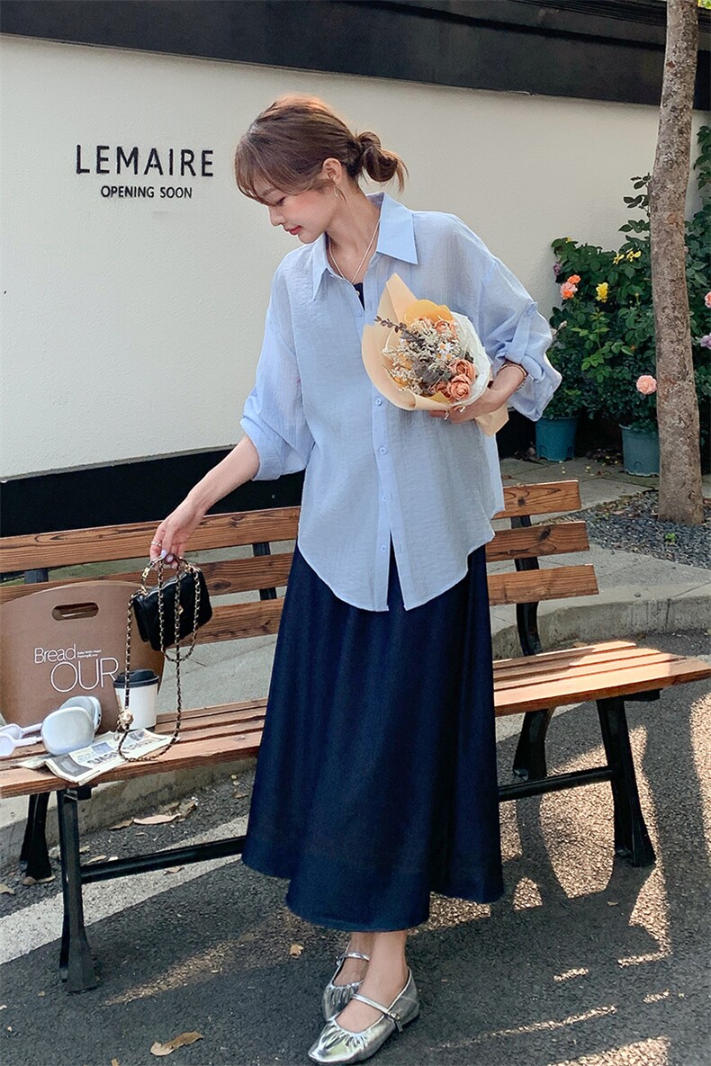 防晒衬衫吊带连衣裙套装女夏季2025新款气质一整套ootd穿搭两件套,女装套装/套裙,2C177