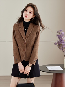 《档口现货》2026秋上新短款西装外套气质简约小西服女图片