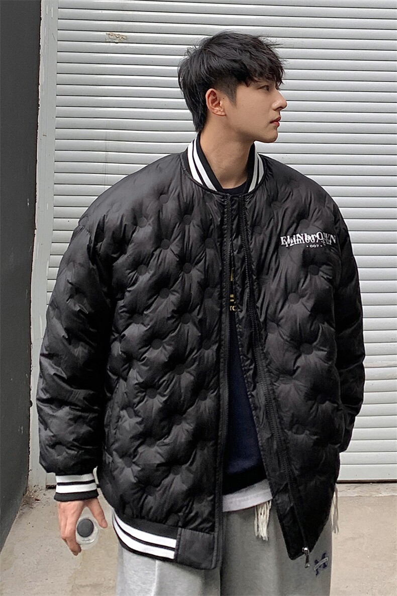 1定制面料宽松保暖棒球领大码M-5XL羽绒服男外套8709P168控229,男装羽绒服,星座226-2