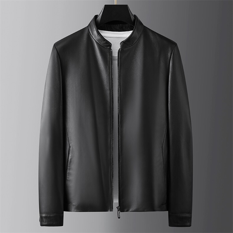 99205海宁羽绒服男绵羊皮外套立领夹克商务休闲男装P770图片