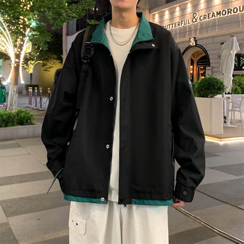 夜景假两件立领大码防水夹克男士冲锋衣外套jk1215特p71,男装夹克,星座309（原A406）