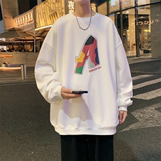Y5036P35秋季港风刺绣圆领卫衣男宽松长袖T恤打底衫外套，男装卫衣，星座1204-3