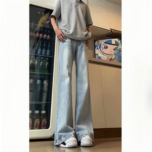 小众美式微喇牛仔裤宽松不贴腿喇叭裤显瘦拖地裤XA448图片