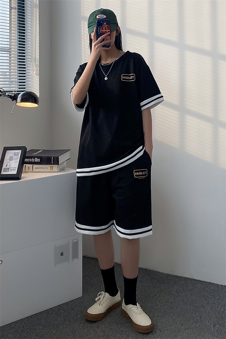 休闲运动套装2023夏季新款韩版潮流潮牌搭配帅气A161-2-TZ01-P45,男装休闲套装,电商A161-2
