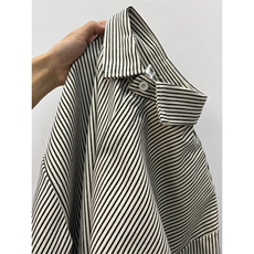 春季条纹衬衫外套男女春新款百搭内搭衬衣设计感小众上衣XX29P38，男装衬衫，星座1013-5