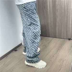 网红牛仔裤男字母牛仔裤高街风 P50 Y7061图片