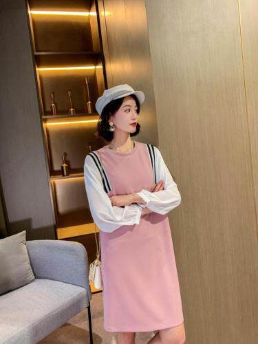 【现货】2021春季新品韩版时尚连衣裙，女装连衣裙，荷塘月色