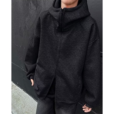 廓形连帽开衫卫衣外套男春秋季2024简约宽松休闲慵懒拉链EG126，男装卫衣，星座506