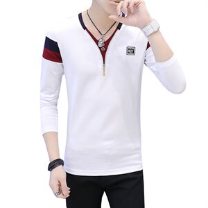 款8304秋装长袖t恤男士上衣服潮牌大码宽松印花青少年图片