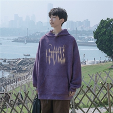 2025秋季新款港风潮印花麂皮绒宽松连帽卫衣wljp-3859特p45-控79，男装卫衣，星座605(原A050)