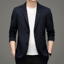 羊毛呢外套男士秋冬商务休闲单西服宽松商务休闲西装YL98188-P375图片