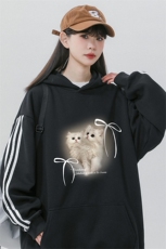 2024中性新款可爱猫咪织带棉质连帽卫衣WR6700P55控78，男装卫衣，电商A268