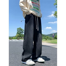 牛仔裤男款春夏季高街男生裤子痞帅宽松直筒阔腿休闲长裤NW23，男装牛仔裤，星座1116A（原606A-3）