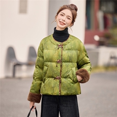 现货2025冬装时尚新中式羽绒服保暖风外套修身显瘦小个子百搭，女装羽绒服，唯婧