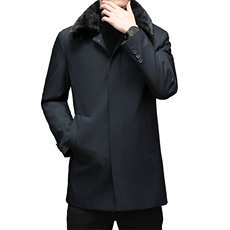 白鸭绒羽绒服中年男可拆卸水貂毛商务休闲羽绒服冬季MYYL107-P360，男装羽绒服，电商B212（原钱塘6029）