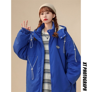 1中性风冲锋衣女羊羔毛棉衣女夹克女外套女JK7569加厚P90控128,女装棉衣/棉服,星座226-2