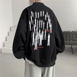 卫衣美式复古撞色320G华棉飞行棒球服男女夹克外套XJ273-P70控98图片