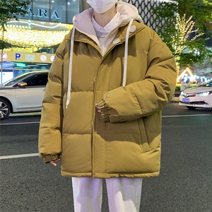 冬季青少年连帽假两件外套加绒加厚休闲简约棉衣棉服5303-P85图片