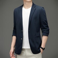 上衣中老年2023年翻领时尚口袋单排扣春季长袖西服SL3026，男装西服，电商B212（原钱塘6029）